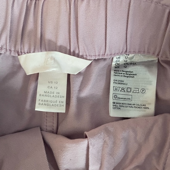 Light Pink High Waisted H&M Paper Bag Shorts - Picture 3 of 3